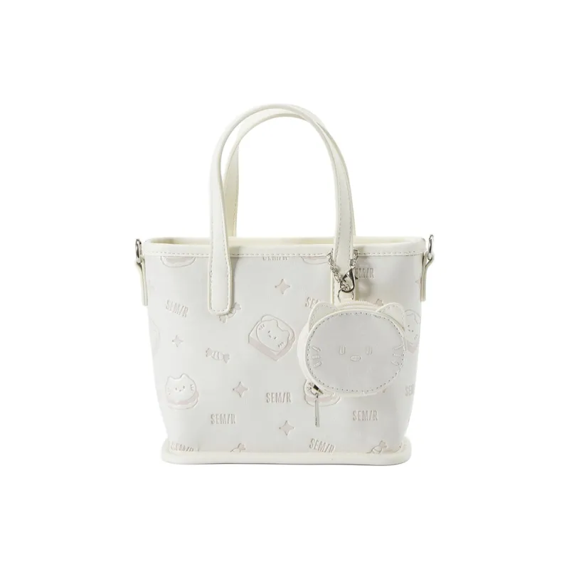 SEM/R Kitten Sketch Synthetic Leather Handbag Medium Size Women's Multicolor-4