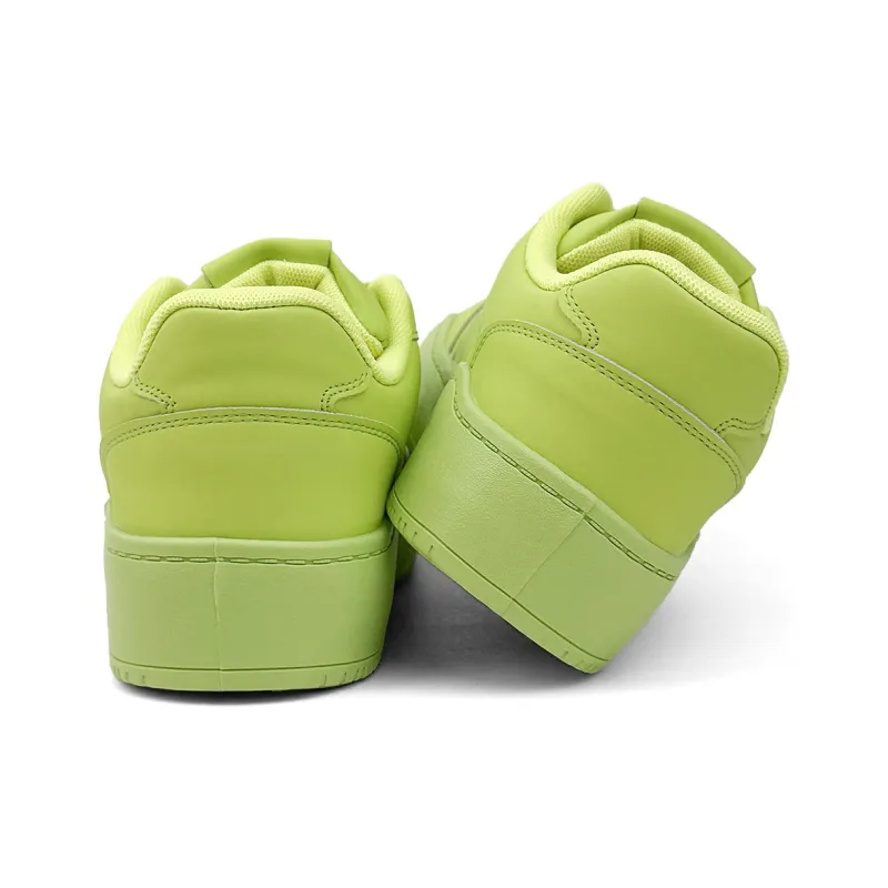 Mengsai Wear-resistant And Lightweight Low-Top Skateboard Shoes Women's Neon Green-2