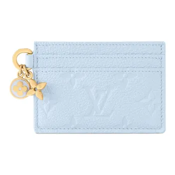 LOUIS VUITTON CHARMS Cow Leather Card Holder Women's Sky Blue