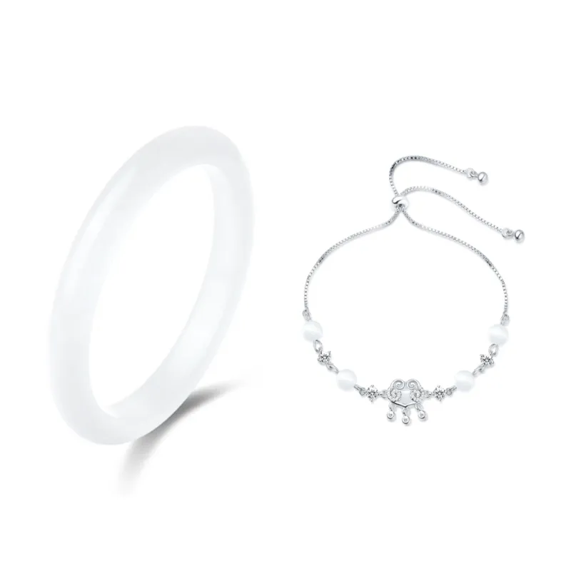 JOYDINNY Glass Cat Eye Bangles Women's-0