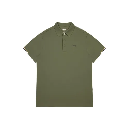 Jeep Fashion Sports Collection Polo Sweatpants shirt Unisex Olive Green