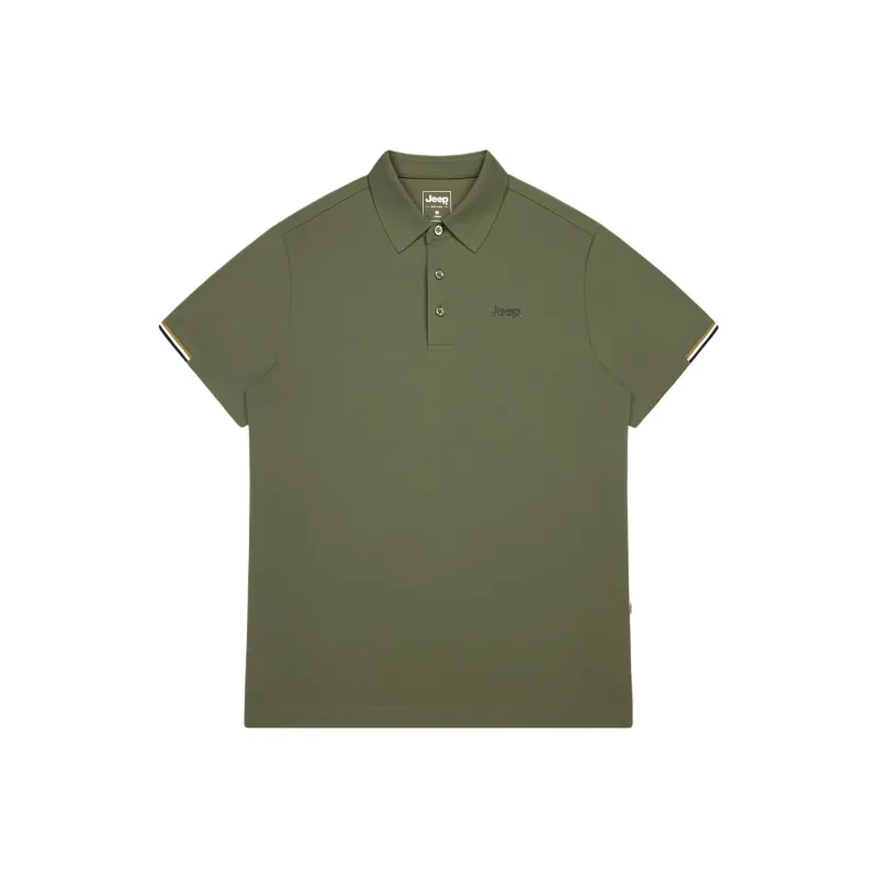 Jeep Fashion Sports Collection Polo Shirt Unisex Olive Green-0
