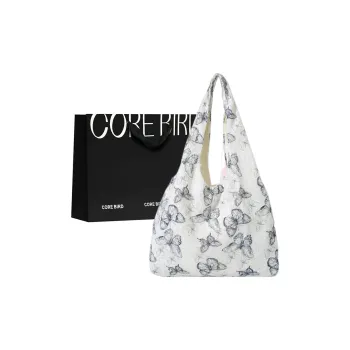 CORE BIRD Fabric Shoulder Bag Women's Black Butterfly Design/Blue Green Butterfly Design