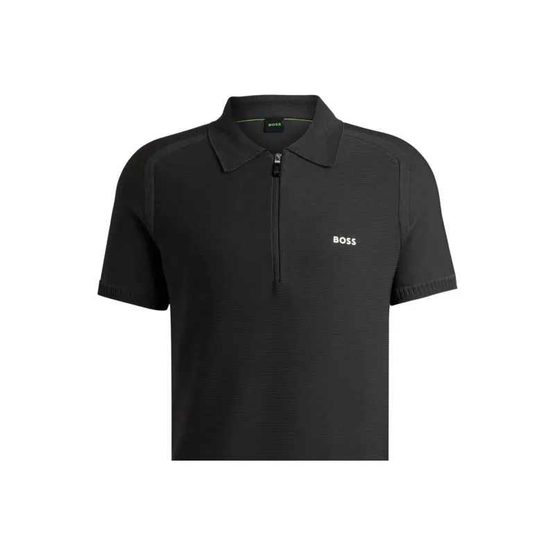 HUGO BOSS Logo Rubberised Short Sleeved Polo Shirt-1