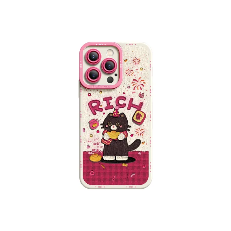 I Create My Art Silicone Material Lucky Cat Phone Cases Compatibility Apple Collection-3