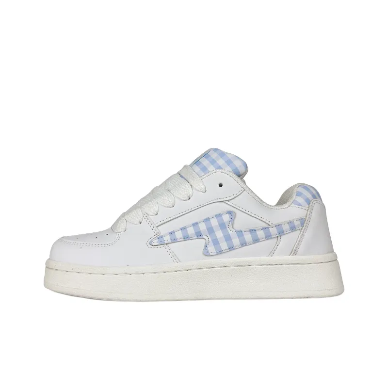 Rongchuan Slip Resistant, Abrasion Resistant, Lightweight Low Top Skateboard Shoes Unisex White Moon Square-0