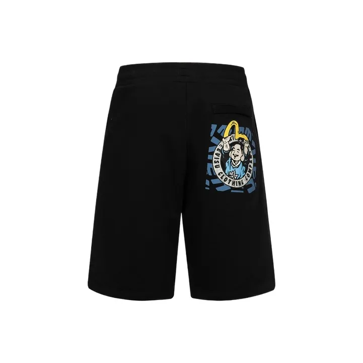 EVISU SS24 Men's Buddha Head And Logo Print Shorts-0
