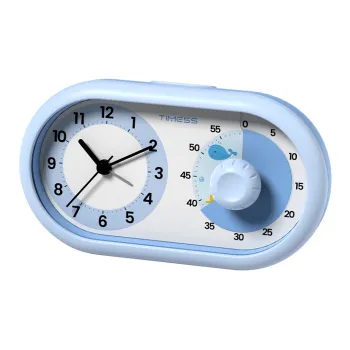 TIMESS Silent Movement Plastic Alarm Clock Unisex White