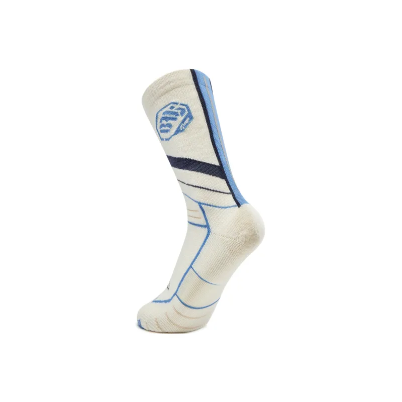 LiNing Basketball Socks Unisex 1 Pack Ecru/Empty Blue-3