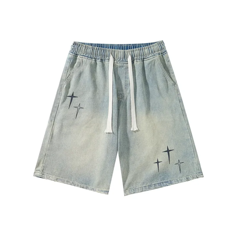 DUNHUANG INSPIRATION Denim Shorts Unisex-2