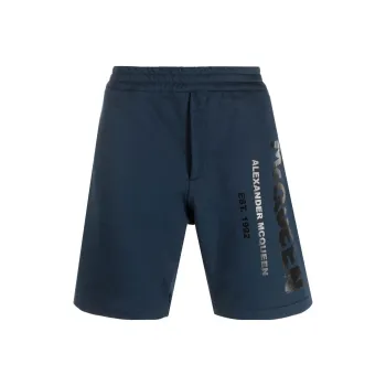 Alexander McQueen Logo Graffiti Bermuda Shorts