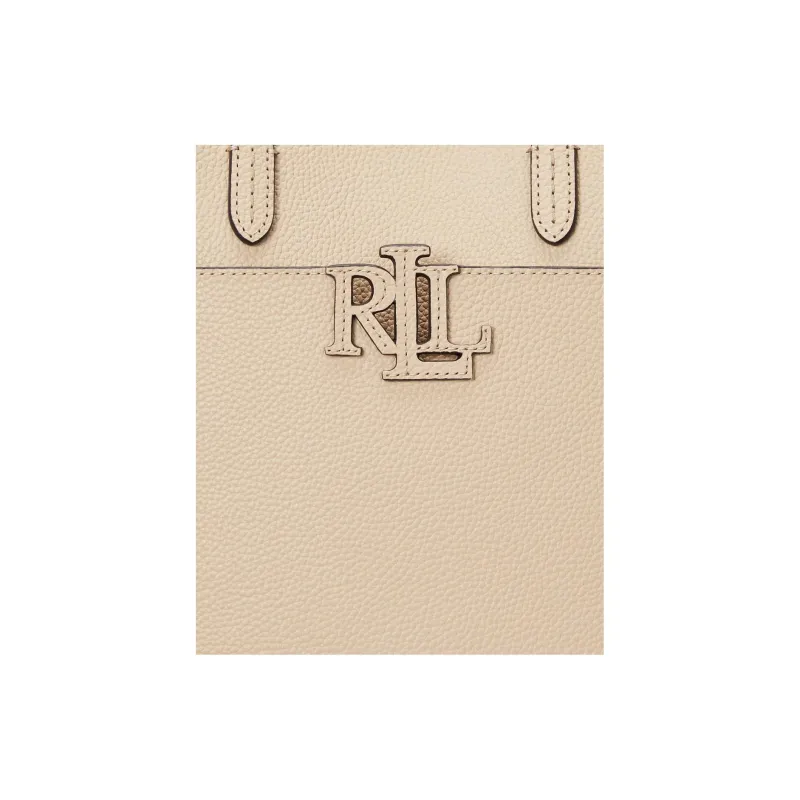 Polo Ralph Lauren Cow Leather Tote Bag, Shopping Bag, Shoulder Bag, Handbag Small Size Women's Sand Dune-4