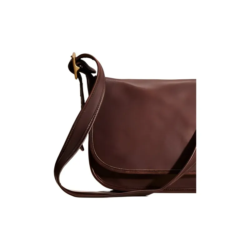 COACH Legacy Glove Tanning Handbag, Saddle Bag, Portable Crossbody Bag, Shoulder Bag Large Size Women's Redwood Brown-2