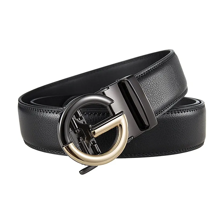Lanza Cow Split Leather Belts Men's Width 3.5CM-2