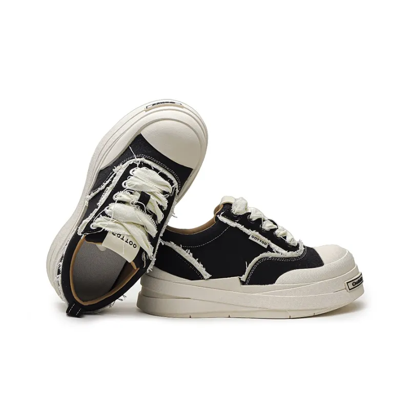Hip Speed Abrasion Resistant Height Increasing Low Top Canvas Shoes Unisex-2