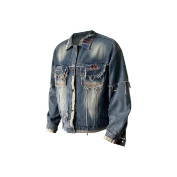 Pirkadat Denim Jacket Unisex Vintage Blue