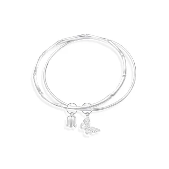 SINO GEM 999 Fine Silver Sterling Silver Bracelets Women's