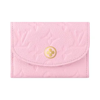 LOUIS VUITTON Rosalie Grain Cow Leather Coin Purse Women's Cotton Candy Pink
