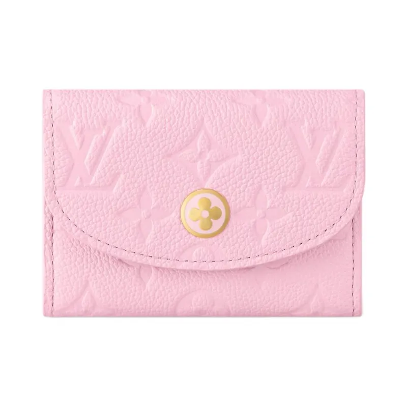LOUIS VUITTON Rosalie Embossed Grain Cow Leather Coin Purse Women's Cotton Candy Pink-0