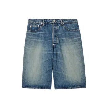 KENZO Straight Leg Denim Bermuda Shorts
