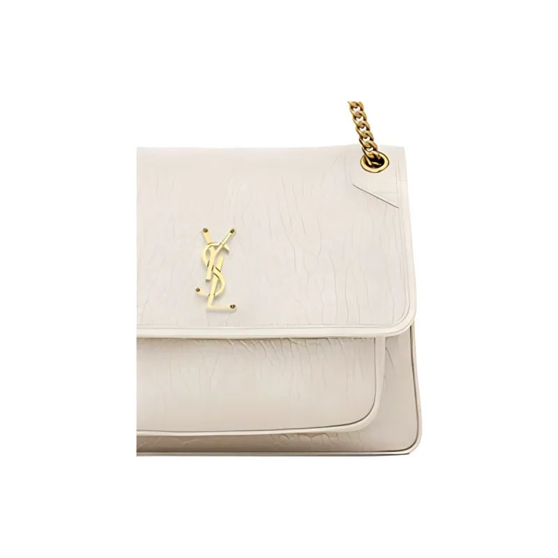 SAINT LAURENT Sheepskin Crossbody Bag, Shoulder Bag Tubas Women's Vintage White-3
