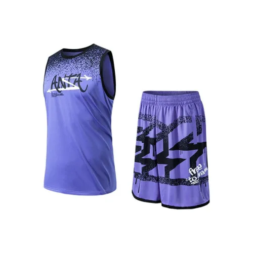 ANTA Basketball Collection Basketball Suits Men Purple Top+Shorts