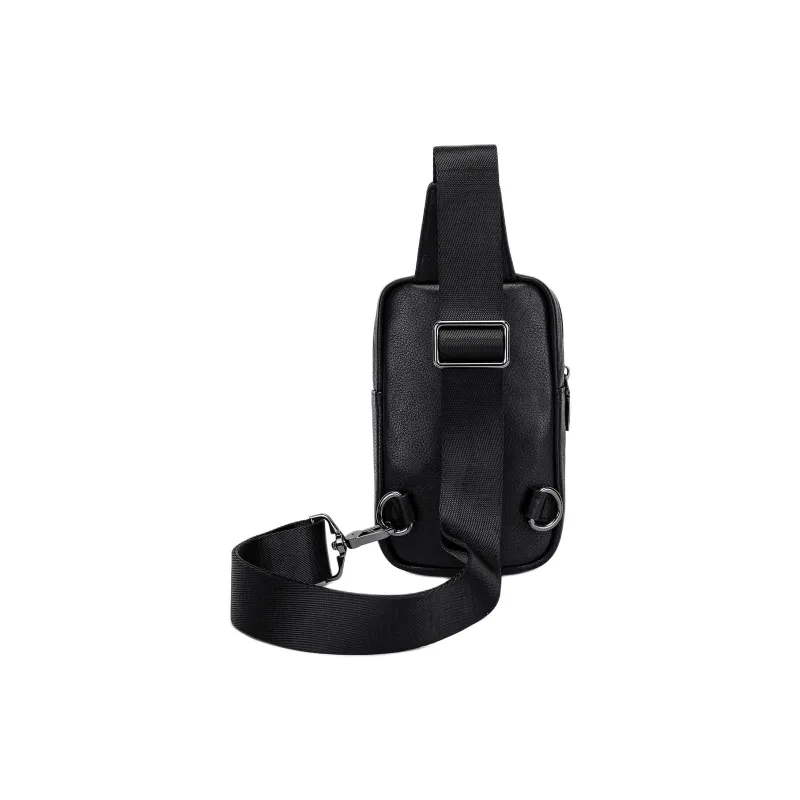 FAIRWHALE Cow Leather Sling Bag Men's Black-3