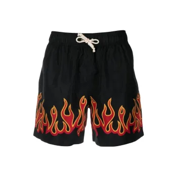 PALM ANGELS Burning Flames Print Swim Shorts