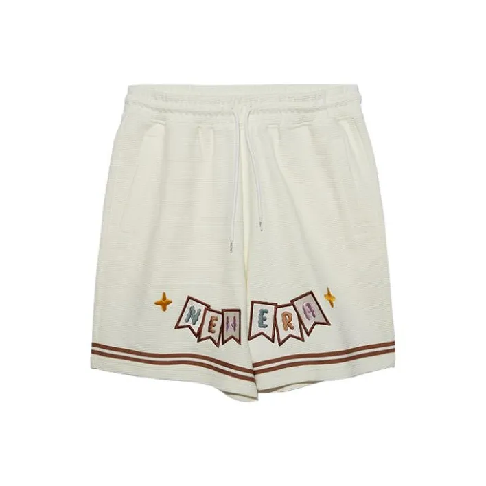 New Era Casual Shorts Unisex Ivory White-0