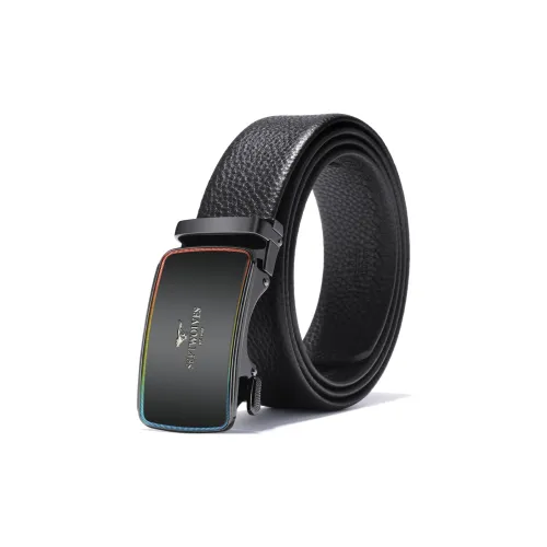 SEPTWOLVES Cow Leather Belts Men's Width 3.5cm