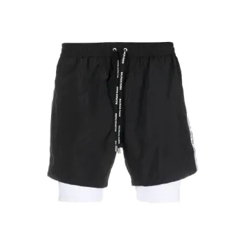 BALMAIN Layered Logo tape Shorts