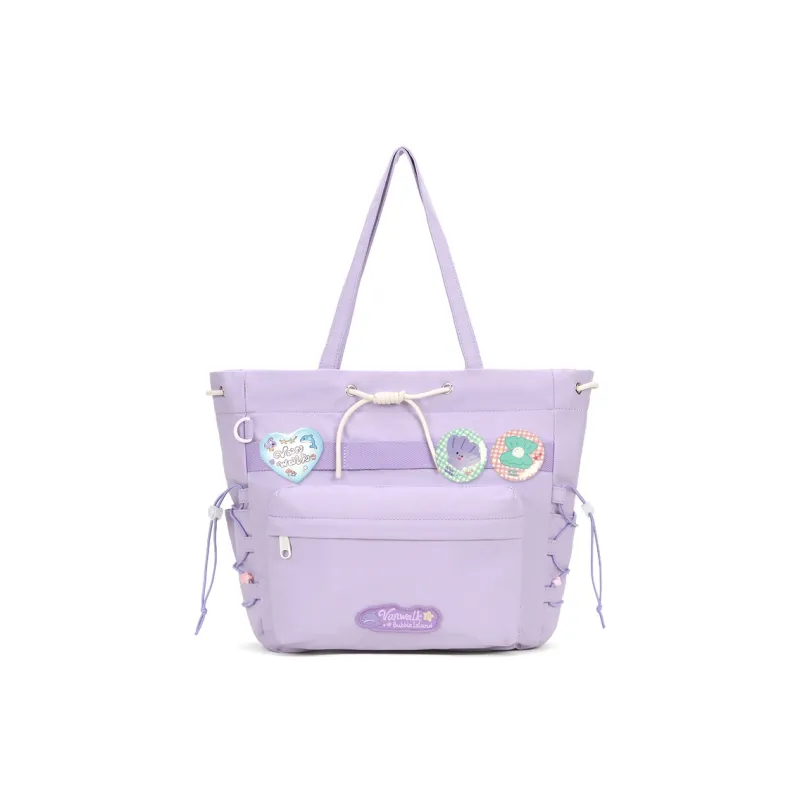 VANWALK Polyester Tote Bag, Shoulder Bag Women's Taro Purple/Mint Blue/Vanilla White-9
