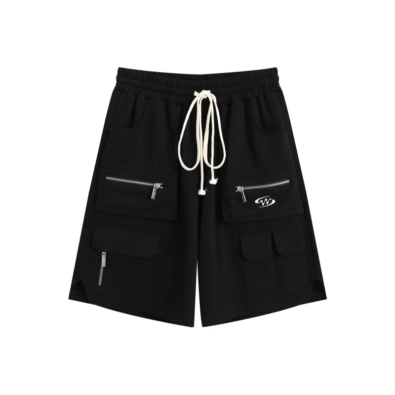 WAITINGWAVE Casual Shorts Unisex Black-0