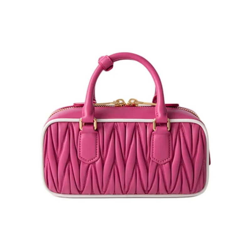 MIU MIU Sheepskin Shoulder Bag, Crossbody Bag, Handbag Trumpets Women's Cherry Blossom Red-2