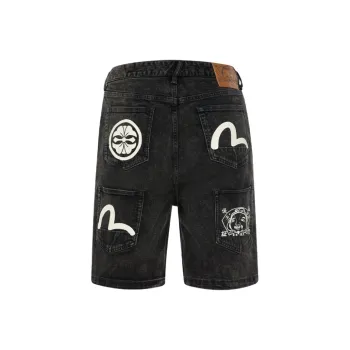 EVISU Denim Shorts Men Dark Umber