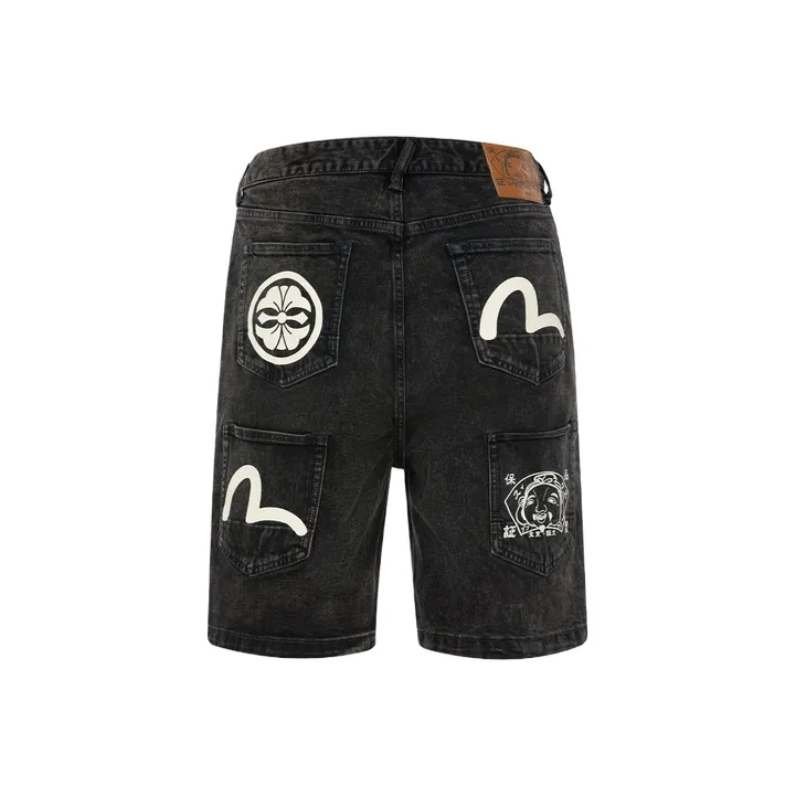 EVISU Denim Shorts Men Dark Umber-0