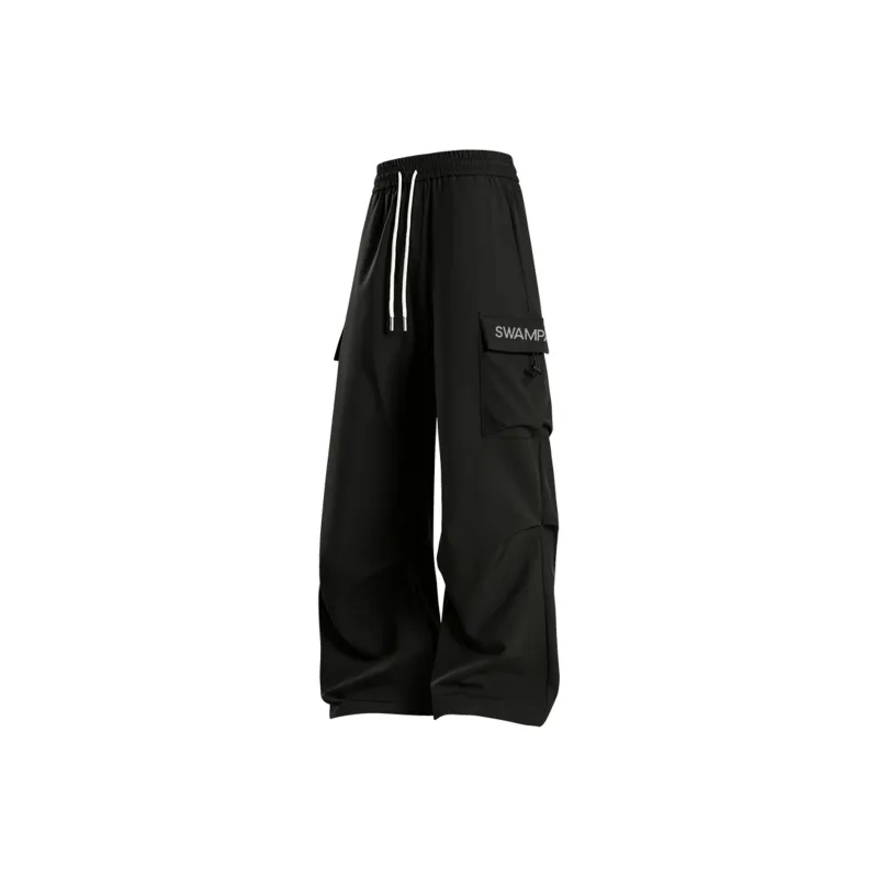 SWAMP AREA Casual Pants Unisex Black-0