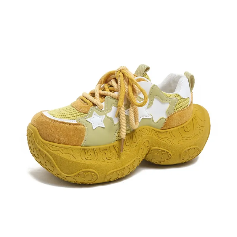 BINGO DUCK Cushioning Slip Resistant Height Increasing Low Top Chunky Sneakers Women's-13