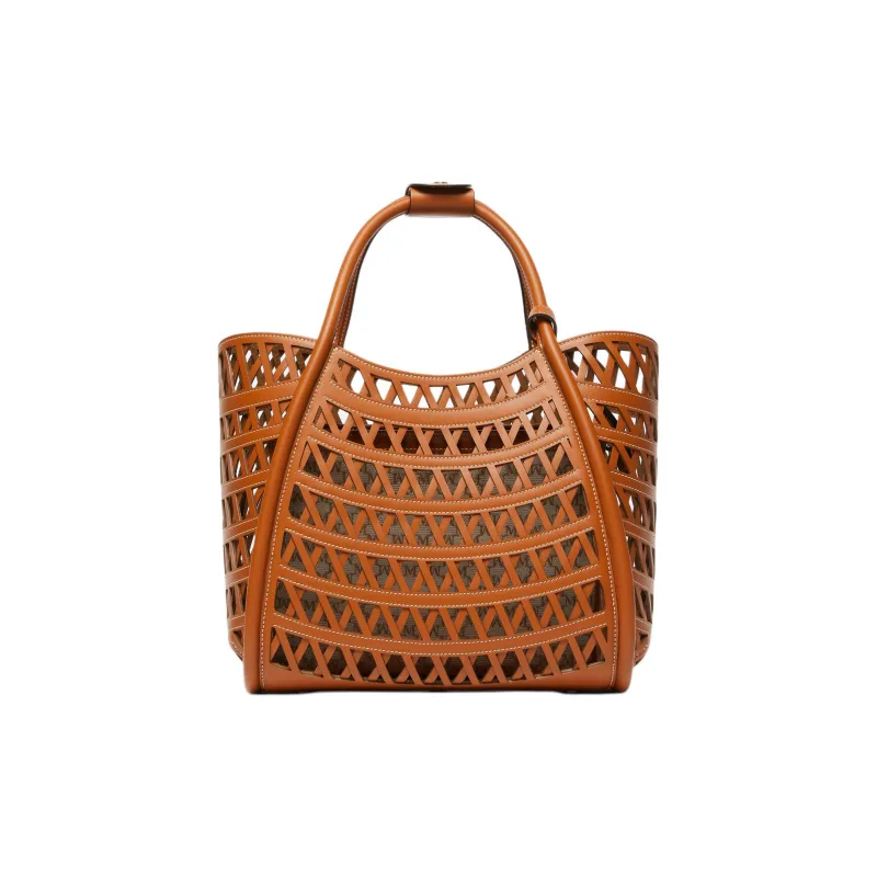 MaxMara Leather Handbag Small Size Women's Light Brown-3