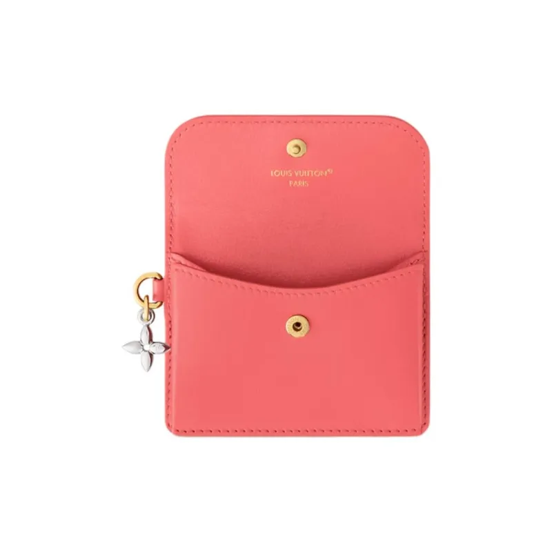 LOUIS VUITTON RECTO VERSO Cow Leather Card Holder Women's Pink-3