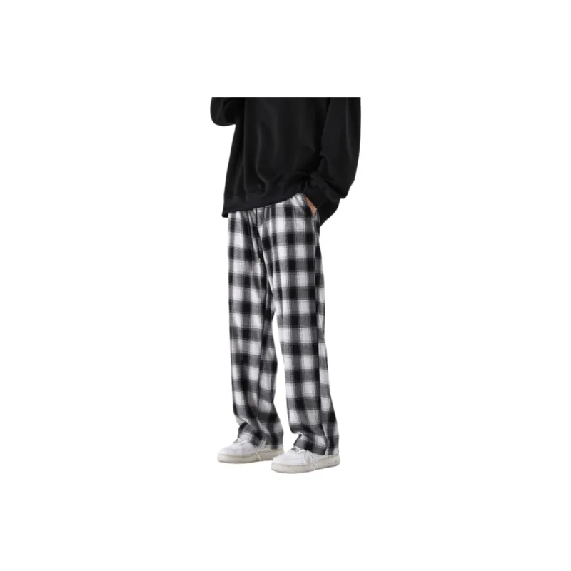 Fakeyoung Casual Pants Unisex Plaid-0
