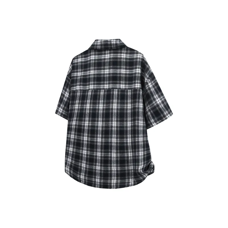 Supremo Cat Shirt Unisex Navy Blue Plaid-1