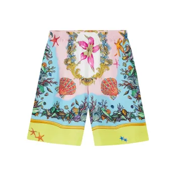 VERSACE Trésor De La Mer Print Silk Shorts