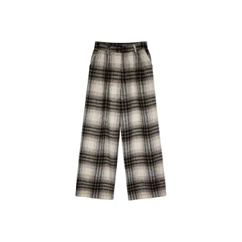 KING PRINCE Casual Pants Unisex Black Brown White Plaid