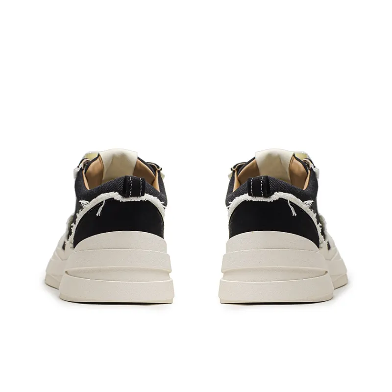 Hip Speed Abrasion Resistant Height Increasing Low Top Canvas Shoes Unisex-3
