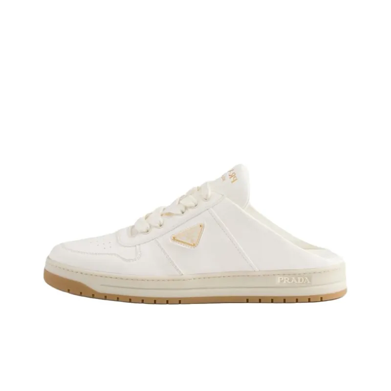 PRADA Rubber Sole Slip Resistant Closed Toe Slippers Women's Ivory-0