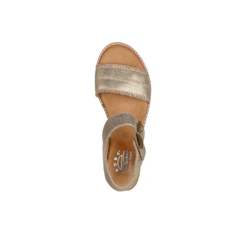 Skechers BOBS Desert Kiss One Strap Sandals Women's Gold-3
