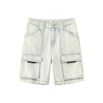 NO ONE ELSE Denim Shorts Unisex Light Denim Blue