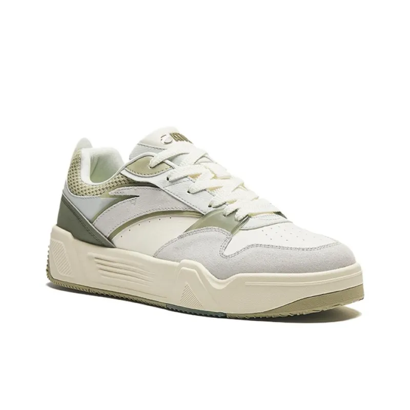Anta C37 Series Height Increasing Lightweight Low-Top Skateboard Shoes Men's White Green-3