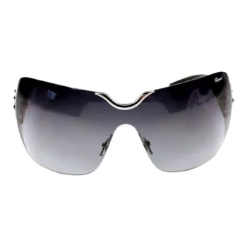 CHOPARD Metal Irregular Shape Sunglasses Women's Silver